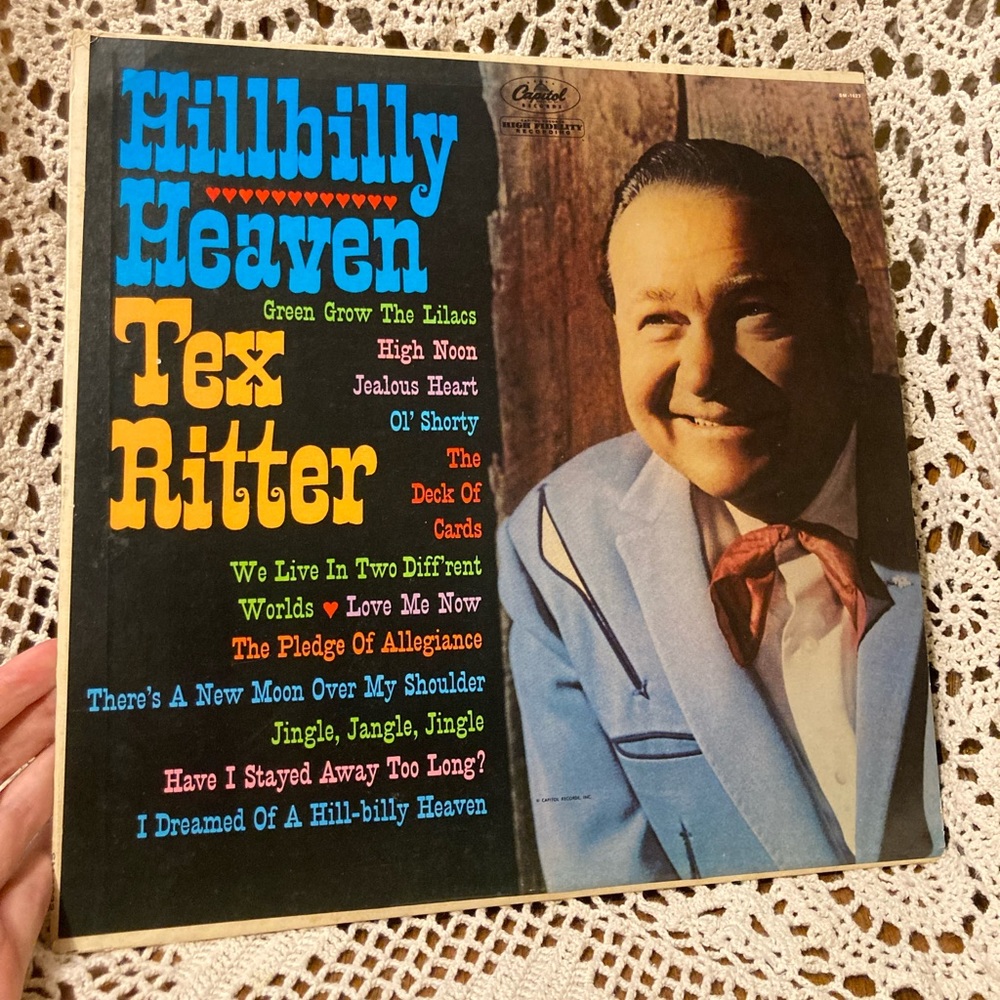 Tex Ritter - Hillbilly Heaven - Vintage Vinyl LP Album - Country Music Opry